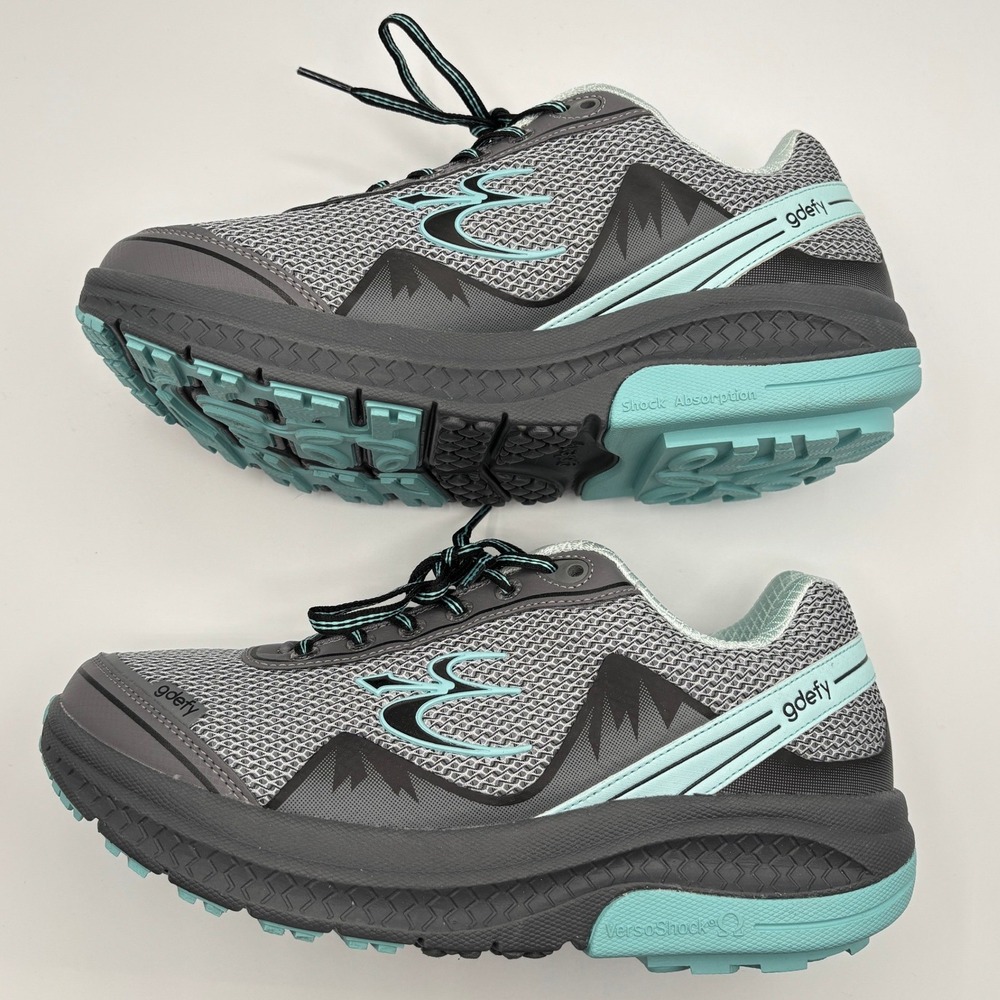 Gravity Defyer Super Walk Womens 9.5 M Gray Blue VersoShock Walking Shoes NICE